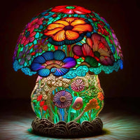 Lampe de bureau série plante en verre coloré