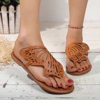 Sandales d'été Vintage Flip Flop ailes de papillon chaussures plates pantoufles d'extérieur