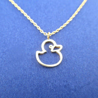 Cute Hollow Little Duck Sweet Pendant Necklace