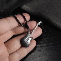 Stainless Steel Guitar Pendant Titanium Steel Necklace (Mens)