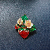 Sweet And Lovely Flower Strawberry Brooch