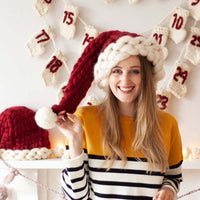 Chapeau de noël en laine, chaud, ample, créatif, tricoté à la main, chapeau Parent-enfant, bonne année