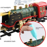 Remote Control Rail Car Smoke Music Light Christmas Charging Train