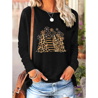 Women's Long Sleeve Merry Christmas T-Shirt, Cute Christmas Tree Graphic Tee, Funny Holiday Party Top