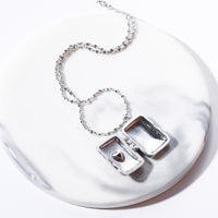 Retro Love Zircon Heart Album Locket Necklace