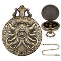 Steampunk Cyclops Octopus Pocket Watch Dice Set DND Game 7-Piece Set Dice Storage Box Retro Alloy Dice Full Set Portable Decorative Gift
