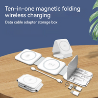 Chargeur de support de téléphone magnétique pliable multifonctionnel trois en un