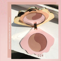 Sea Shell Powder Blush Bronzer Highlighter 2-in-1 Mirror Compact