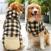 Buffalo Plaid Zipper Pocket Dog Cat Pet Clothes Sweatshirt
