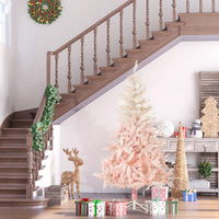 7ft Pencil Christmas Tree, Artificial Christmas Tree For Holiday Home Decoration With Metal Stand Automatic Open