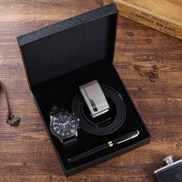 Business Belt Wallet Wrist Watch Pen Gift Box Sets (Mens)