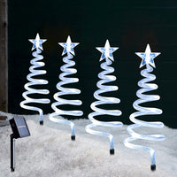 Estacas solares para jardín de árbol de Navidad en espiral