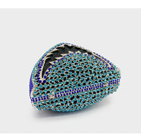 Pochette de fête drôle en métal avec tête de requin et strass