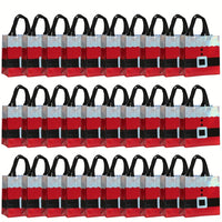 Christmas Gift Bags With Handles, Non-woven Fabric Bag, Santa Suit Design (30 Pcs)