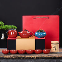 Simple Ceramic Kung Fu Tea Set Gift Box