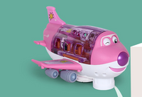 Bump And Go Action Toddler Toy Plane With LED Flashing Light Sound