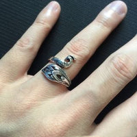 Peacock Koi Ring 925 Aguja de gancho con artefacto de línea