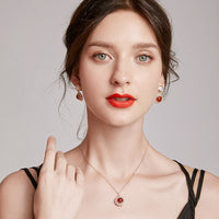 Strawberry Crystal Pearl Necklace