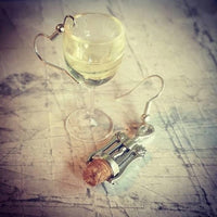 Wine Glass And Bottle Opener Earrings