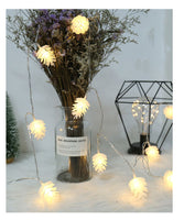 Guirlande lumineuse LED transparente en forme de pomme de pin