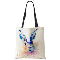 Water Color Print Wildlife Pattern Tote Bags