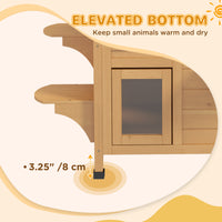 2-Story Wooden Outdoor Cat House Feral Shelter With Escape Door Asphalt Roof 4 Platforms Natural