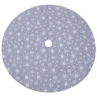 Gray Background White Snowflake Tree Skirt