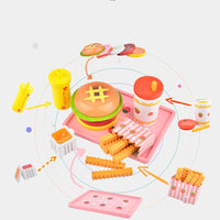 Burger Strawberry Milkshake Burger Hot Dog Wooden Playset