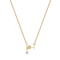Wine Glass Shape Rhinestone Necklace