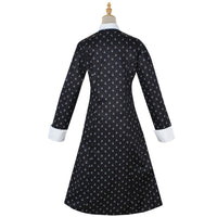 Disfraz de Cos Halloween Miércoles Adams Vestido negro
