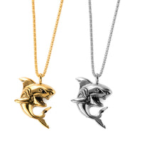 Collier en alliage pour hommes avec pendentif petit requin personnalisé