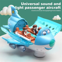 Bump And Go Action Toddler Toy Plane With LED Flashing Light Sound