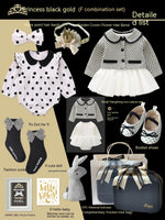 Baby Gift Package Little Princess Black Gold Dress Polka Dot Set
