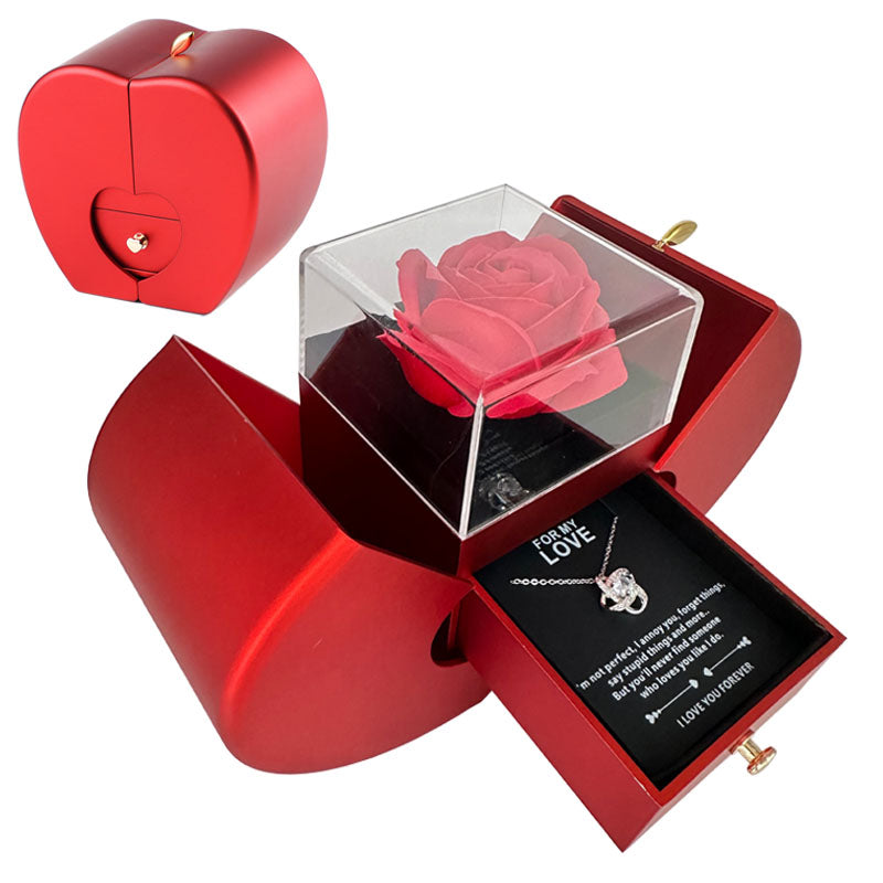 Red Apple Eternal Rose Love Necklace Gift Box | Only