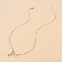 Wine Glass Shape Rhinestone Necklace