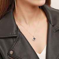 Collier étoile lune en argent sterling S925