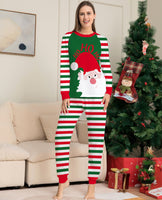 Pijamas navideños familiares Conjuntos a juego Rayas rojas Ropa de dormir navideña para vacaciones Jammies Trajes de pijamas de manga larga