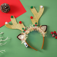 Diadema navideña brillante, diadema con árbol de Navidad, banda para el pelo con copos de nieve, cuerno de ciervo, tocado con luz intermitente, Feliz Navidad Regalo