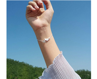 Sweet Strawberry Crystal Moonstone Playful Cat Bracelet
