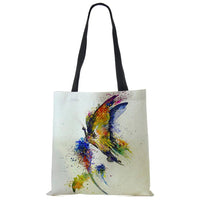 Water Color Print Wildlife Pattern Tote Bags
