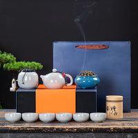 Simple Ceramic Kung Fu Tea Set Gift Box