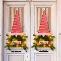 Couronne de Noël Gnome avec lumières