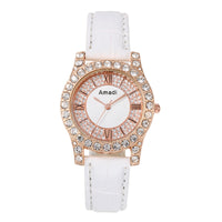 Rhinestone-embedded Roman Face Simple Fashion Quartz Watch Bracelet Gift Set