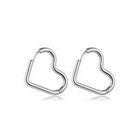 Stainless Steel Love Heart Shape Earrings Women's Simple Peach Heart