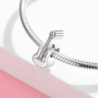 Guitar S925 Sterling Silver Bead Charm