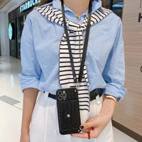 Woven Card Holder Crossbody iPhone Case