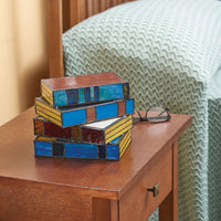 Resin Stained Glass Stacked Books Lamp