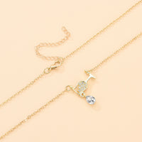 Wine Glass Shape Rhinestone Necklace