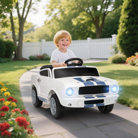 Ride On Car With Remote Control, Adjustable Speed, MP3, Smooth Start, LED Lights, White