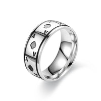 Ace Of Spades Playing Card Titanium Steel Ring